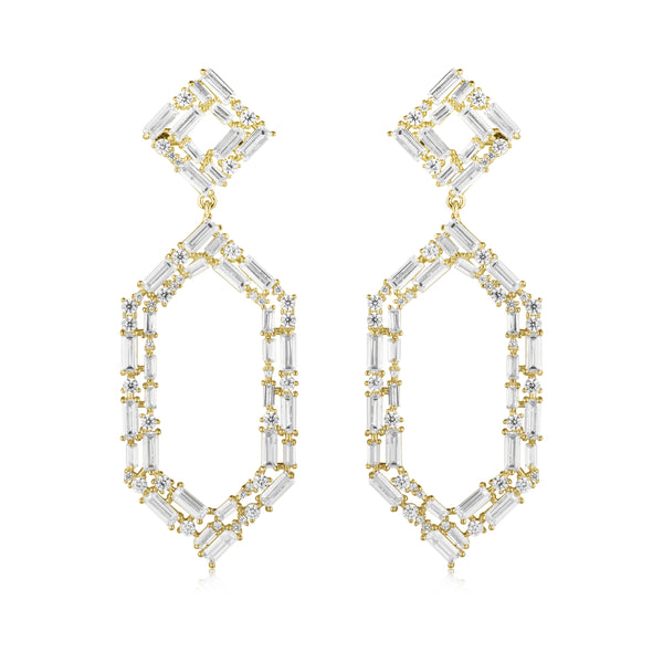 noir jewelry À Facettes Earrings-Gunmetal