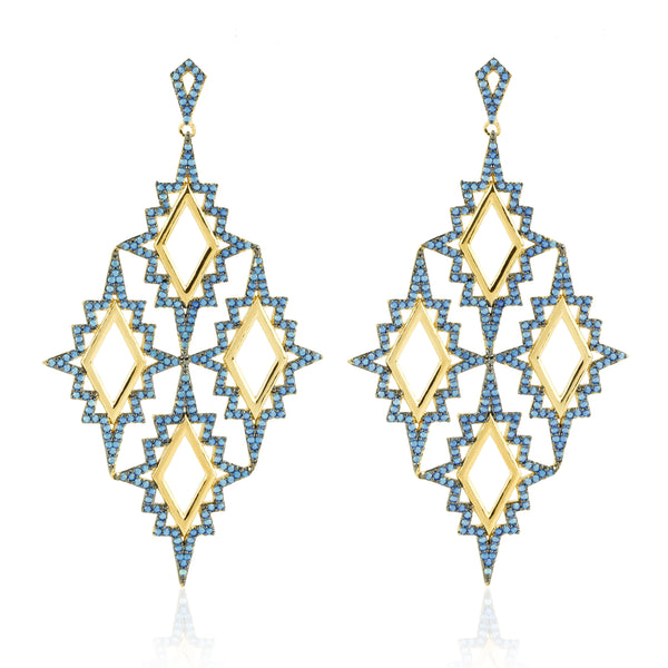 noir jewelry Adirondack Earrings Turq/gold Size Os