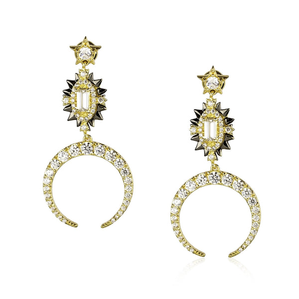 noir jewelry Adorned in Light Earrings-Rhodium