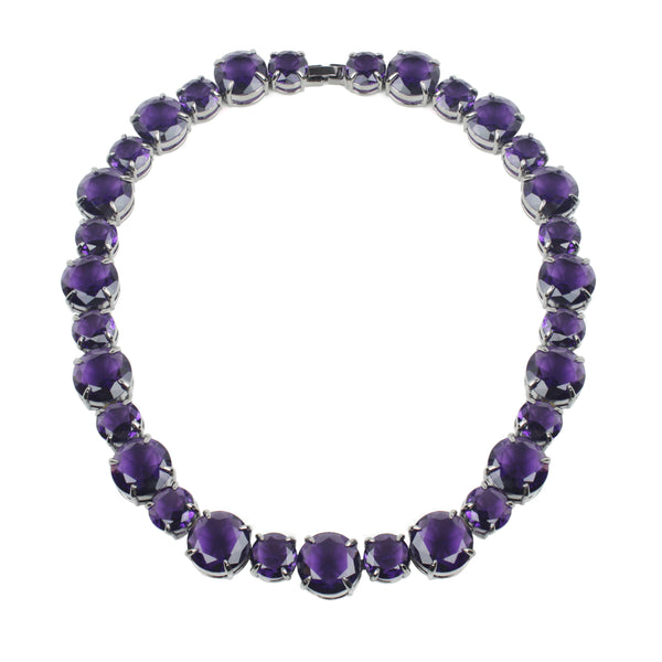 noir jewelry Amethyst Simple Glass Necklace