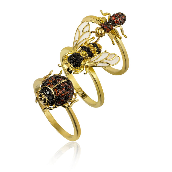 noir jewelry Assorted Bug Ring Set - Size 7