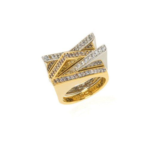 noir jewelry Asymmetrical Stackable Four Ring Set