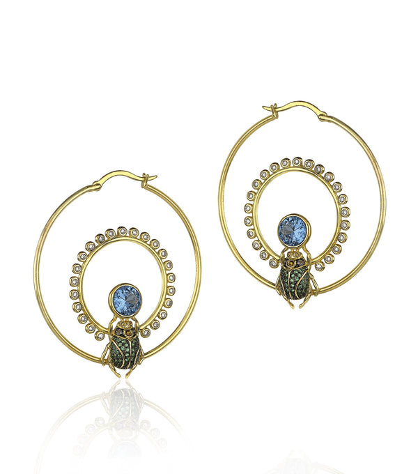 noir jewelry Beetle Hoop Earrings