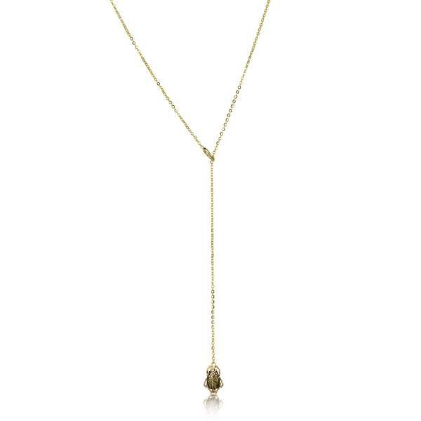 noir jewelry Beetle Threader Necklace