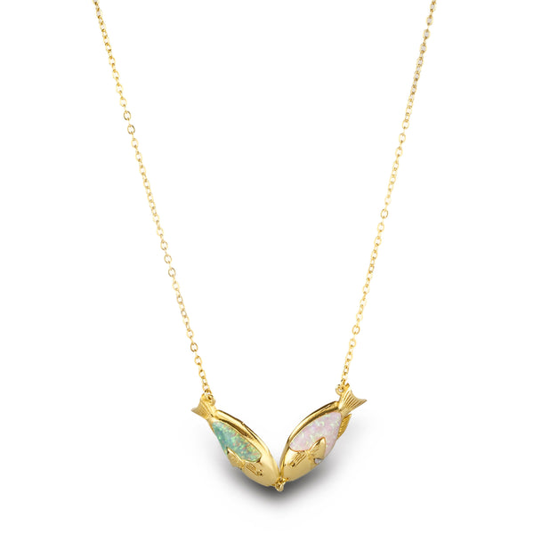 noir jewelry Biscayne Kissing Fish Necklace