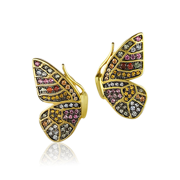 noir jewelry Butterfly Wing Stud Earrings