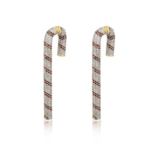 noir jewelry Candycane Front-Back Earrings