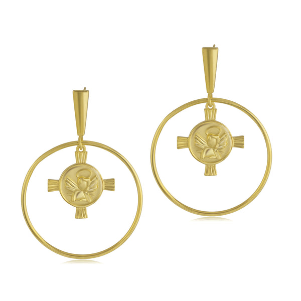 noir jewelry Cherub Pendant Earrings