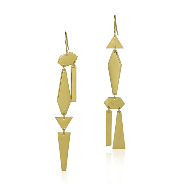 noir jewelry Complex Asymmetrical Earrings