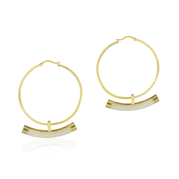 noir jewelry Crescent Hoop Earrings
