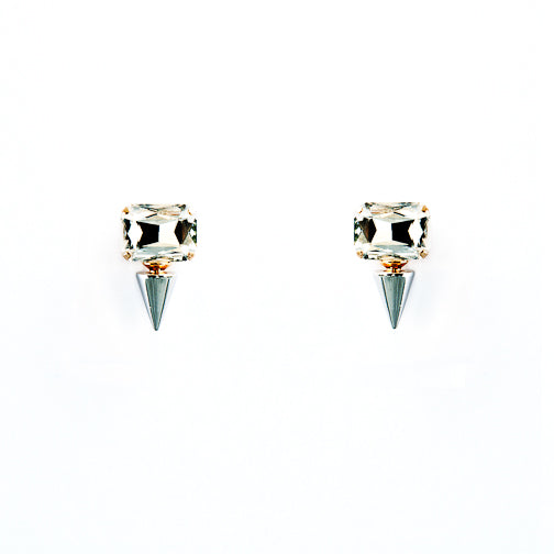noir jewelry Crystal Metal Stud Earrings
