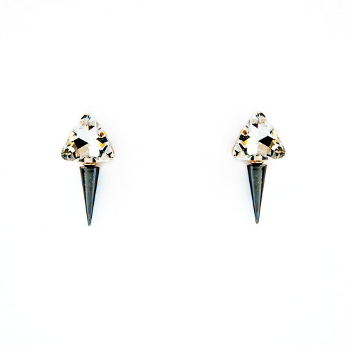 noir jewelry Crystal Spike Drop Earrings