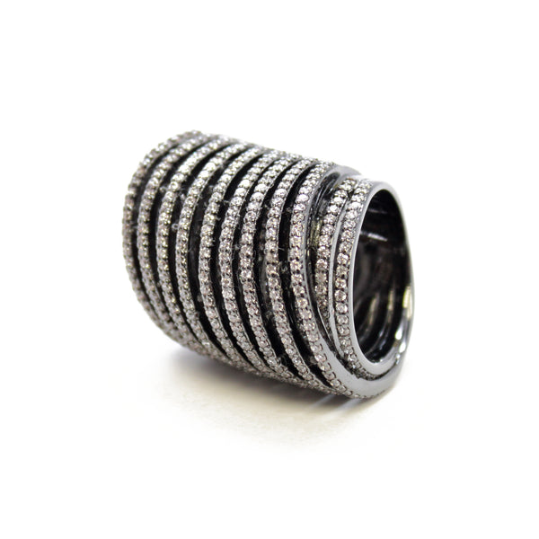 noir jewelry Crystal Spiral Ring