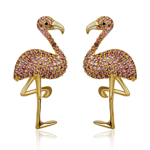 noir jewelry DANCING FLAMINGO EARRINGS