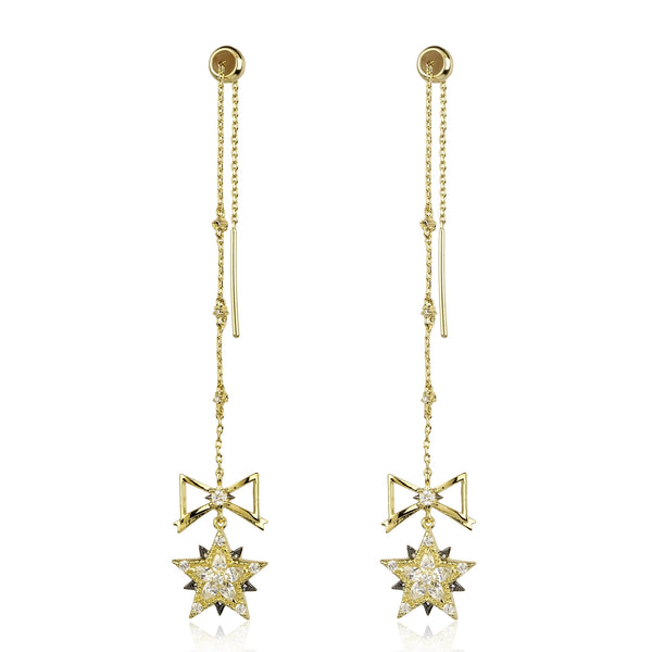 noir jewelry Decor of Divinity Earring-Rhodium