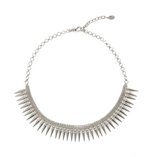 noir jewelry Deepa Drop Spike Bib Necklace