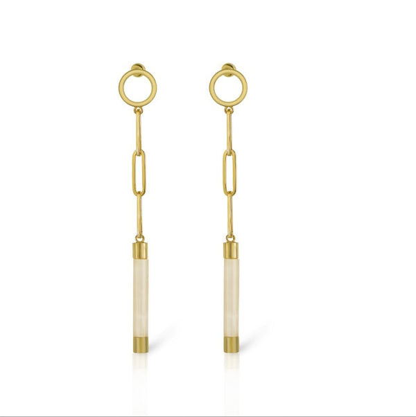 noir jewelry Dimmed Linear Earrings
