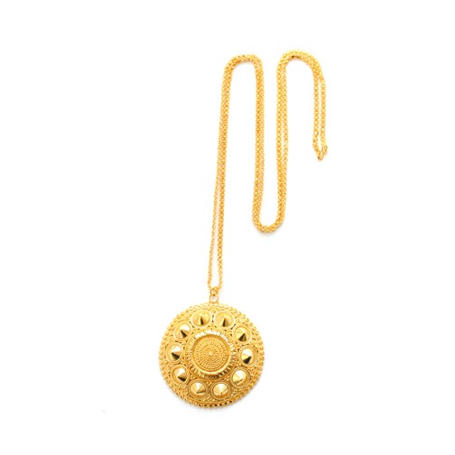 noir jewelry Esha Studded Deco Pendant Necklace