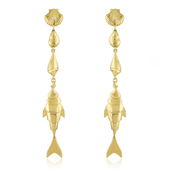 noir jewelry Fish Out of Water Linear Earring