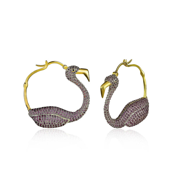noir jewelry Flamingo Hoops
