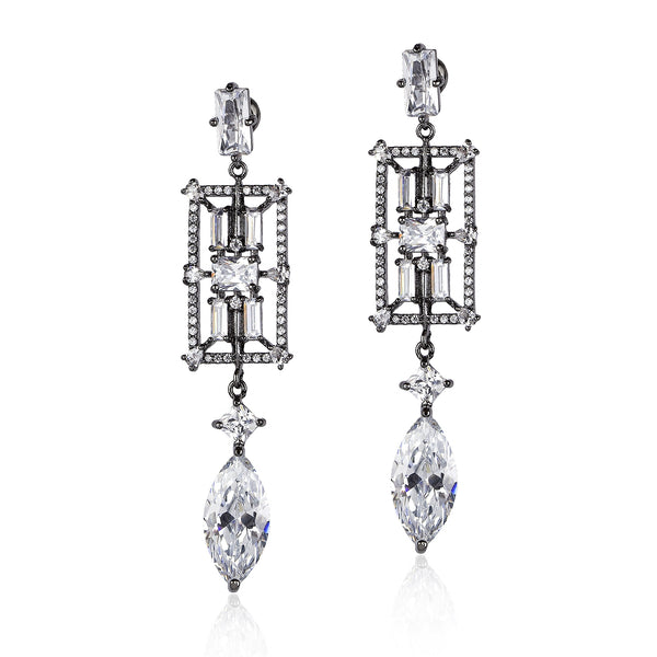 noir jewelry FLASHBACK EARRING - Rhodium