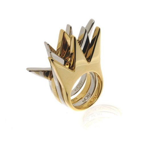 noir jewelry Flat Pyramid Stackable Ring Set