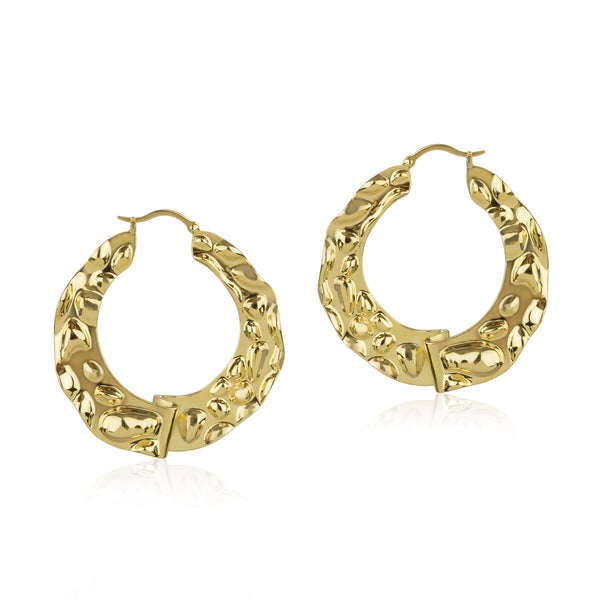 noir jewelry Folded Hoop Earrings