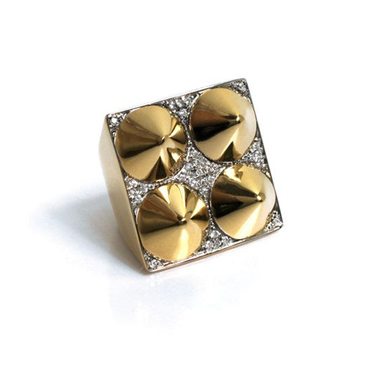 noir jewelry Four Cone Pyramid Ring