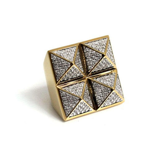 noir jewelry Four Stud Pyramid Ring