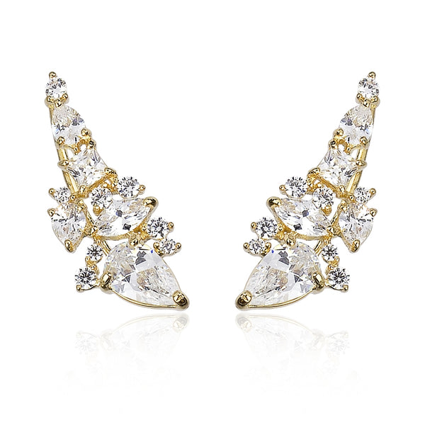 noir jewelry Glow Ear Creeper - Rhodium