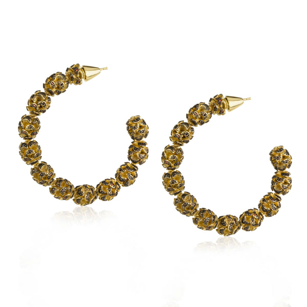 noir jewelry Gone Nuts Hoop Earrings