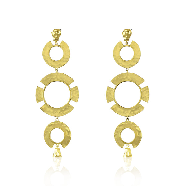 noir jewelry Hammered Tiered Earrings