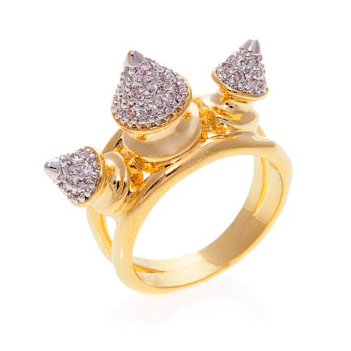 noir jewelry Honey 3 Spike Pave Ring