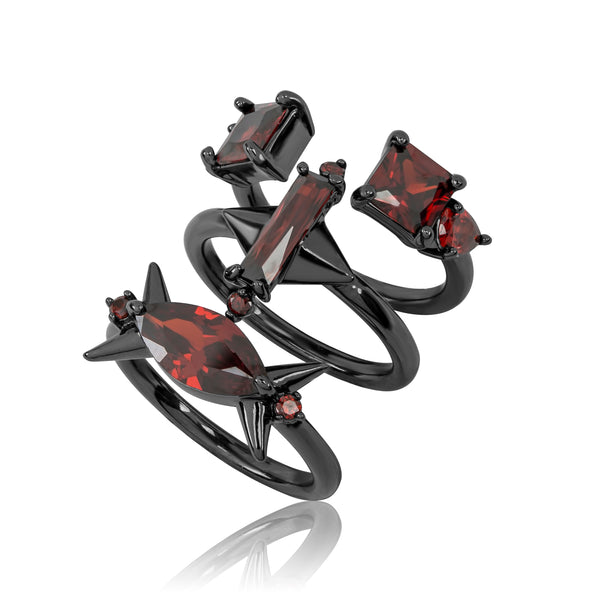 noir jewelry ICE CRYSTAL RINGS SET