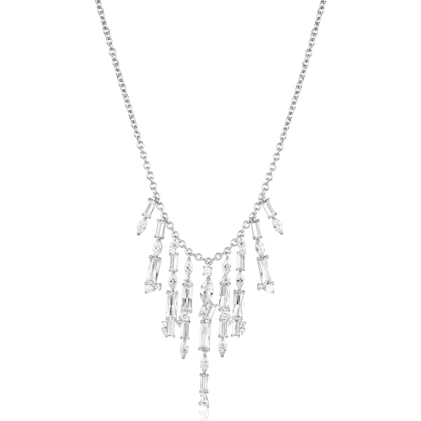 noir jewelry La Lueur Necklace-Rhodium