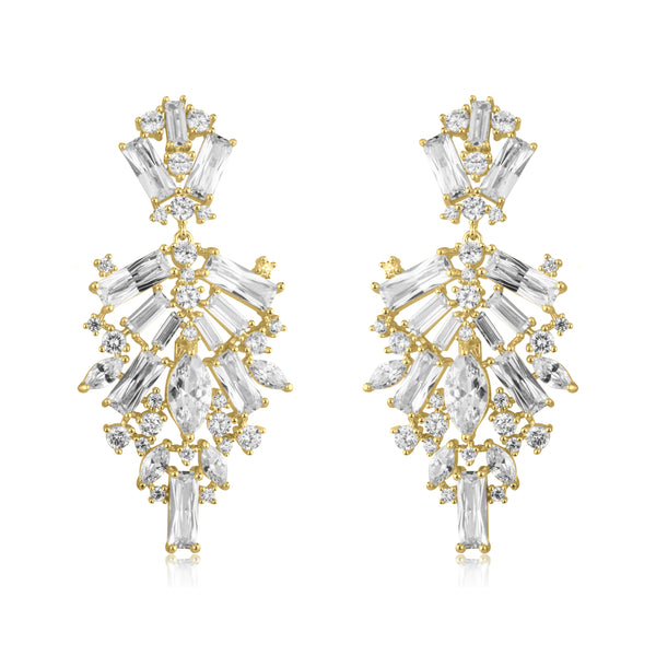 noir jewelry La Lueur Pendant Earrings-Rhodium
