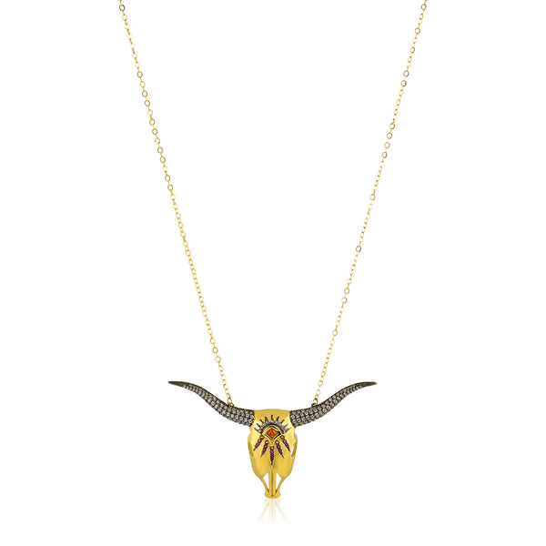 noir jewelry Large Longhorn Necklace