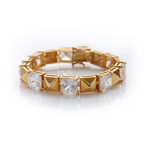 noir jewelry Large Square Mini Punk Bracelet