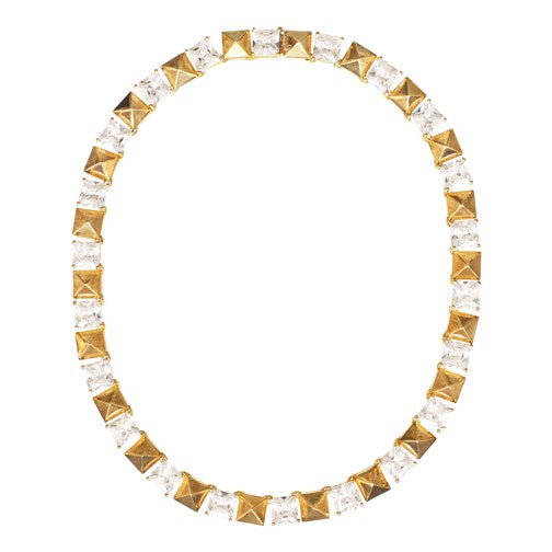 noir jewelry Large Square Mini Punks Necklace