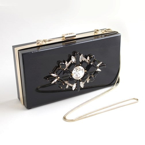 noir jewelry Large Stone Chrysler Clutch