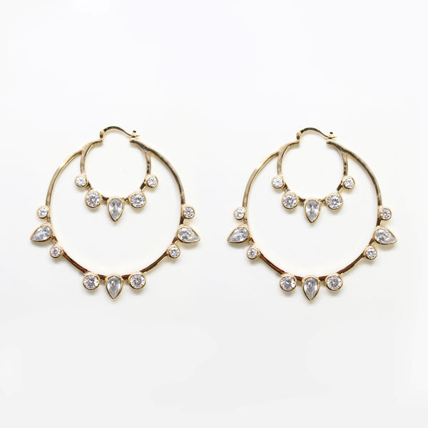 noir jewelry Lauren Multi CZ Hoop Earrings