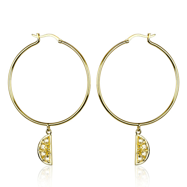 noir jewelry LEMON HOOP EARRINGS