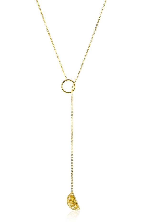 noir jewelry LEMON HOOP NECKLACE
