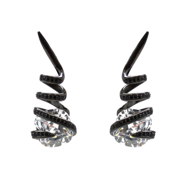 noir jewelry Lexiana Spiral Hugging CZ Earrings