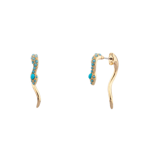 noir jewelry Listening Snake Front-Back Earring