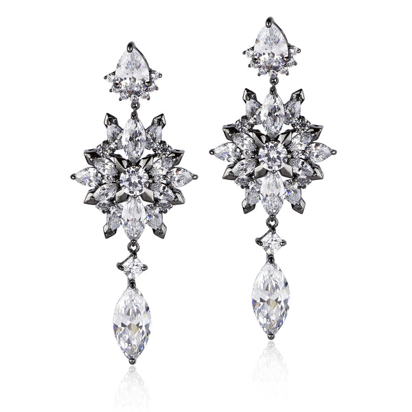 noir jewelry LUMINOUS EARRING - Rhodium