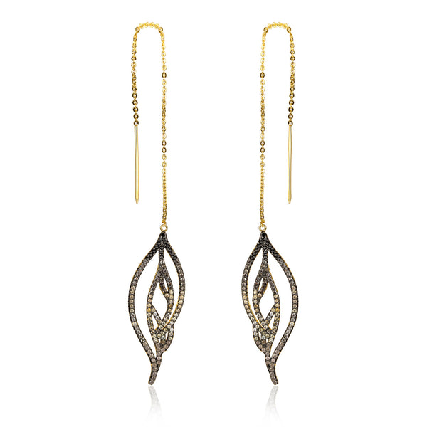 noir jewelry LUMINOUS THREADER EARRINGS