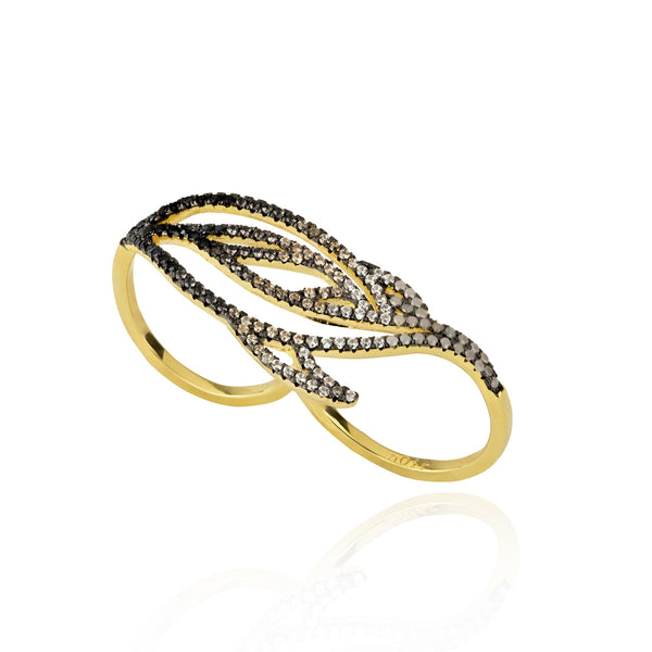 noir jewelry LUSTROUS DOUBLE RING