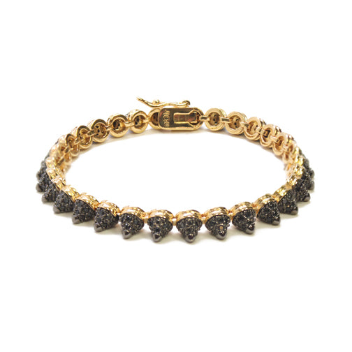 noir jewelry Mini Spike Pave Clasp Bracelet