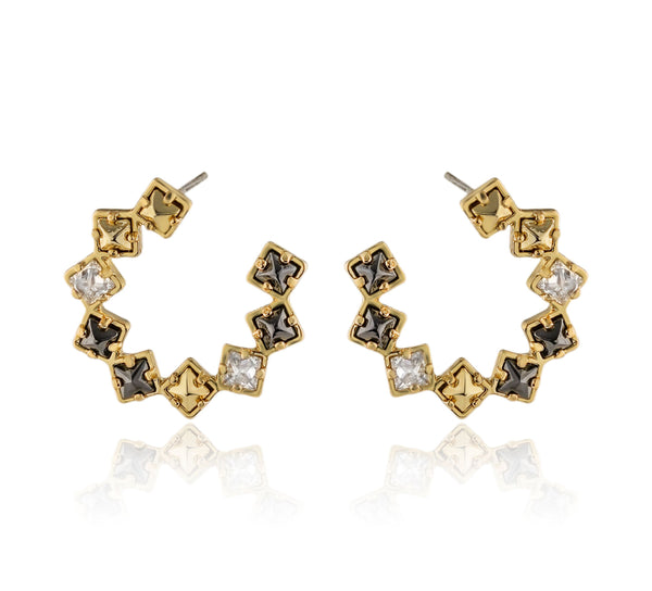 noir jewelry Mini Square Stud Earrings